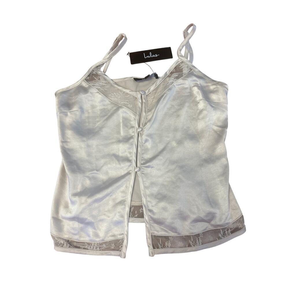 Lulus button front top cream women’s small